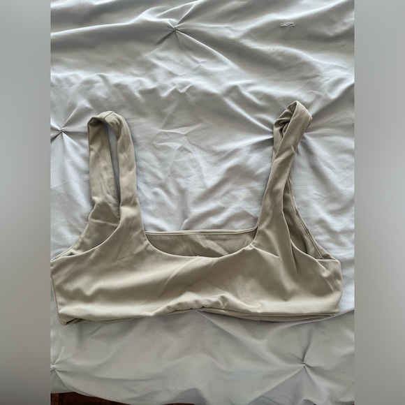 DYNAMITE alani sculpt micro bra top in vintage khaki size small - Picture 7 of 7